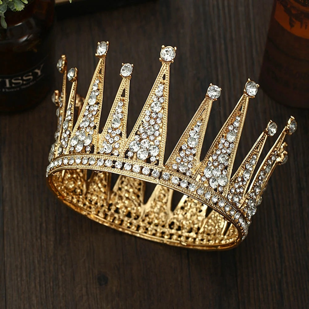 Accesorios para el cabello de novia de moda Corona de diamantes huecos de aleación