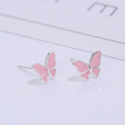 Ohrstecker Schmetterling aus rosa Sterlingsilber