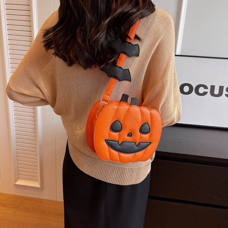 Bolso bandolera con forma de calabaza de Halloween