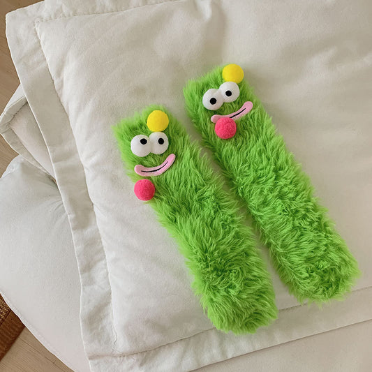 Seltsam aussehende Flauschsocken