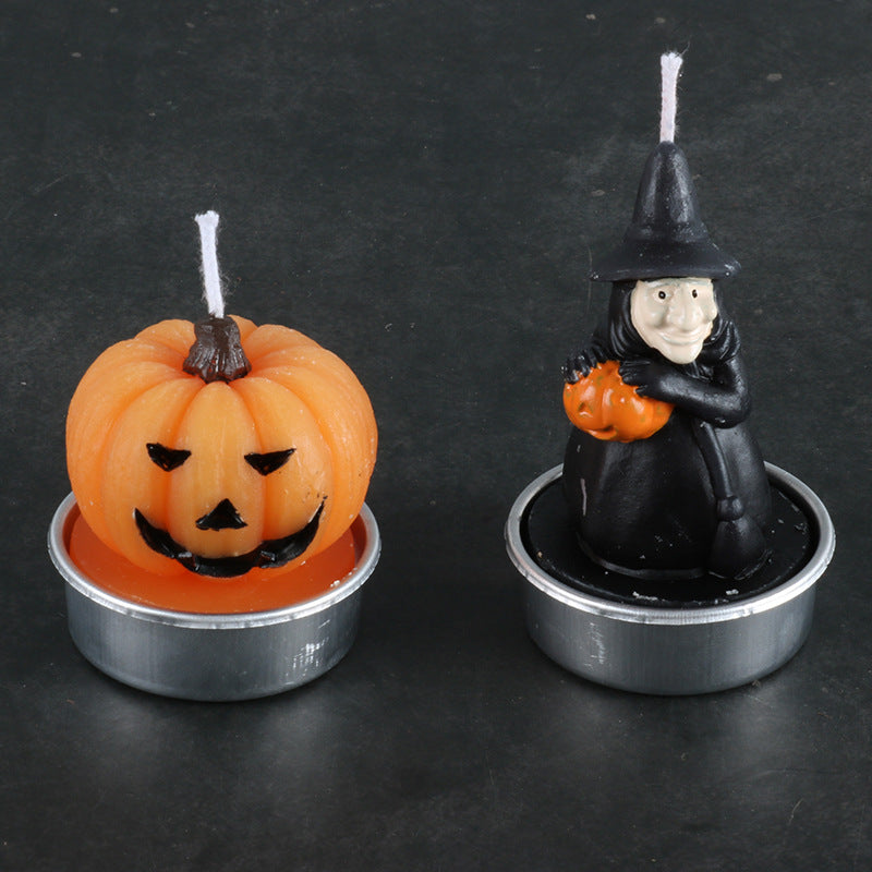 Juego de candelabros y velas con forma de fantasma de Halloween espeluznante