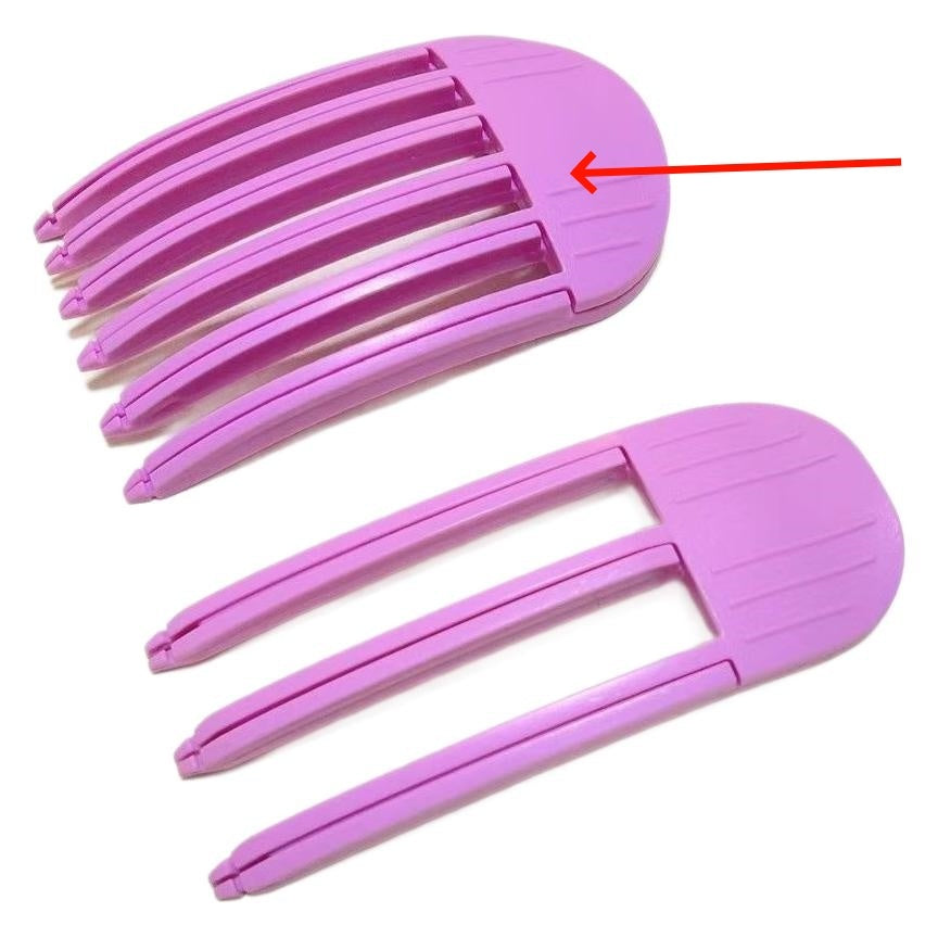 Peine de plástico con forma de viento para la base del cabello, pasadores para la raíz del cabello, parte superior con forma de calavera alta y esponjosa, clip para mujer