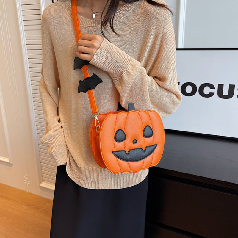 Bolso bandolera con forma de calabaza de Halloween