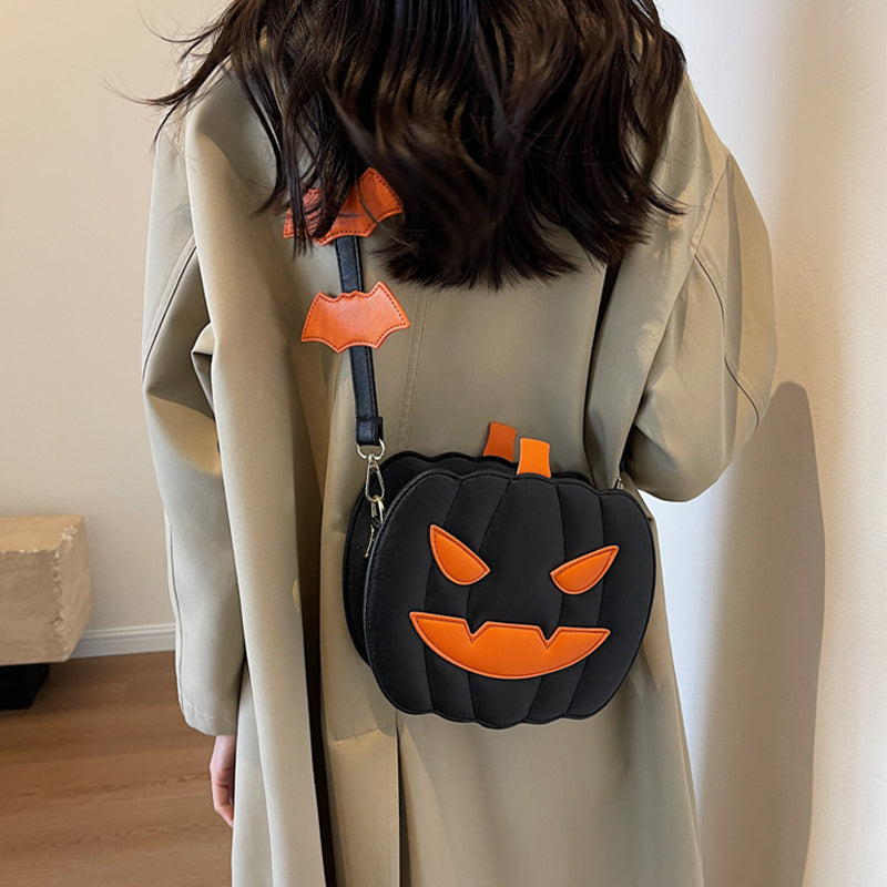 Bolso bandolera con forma de calabaza de Halloween