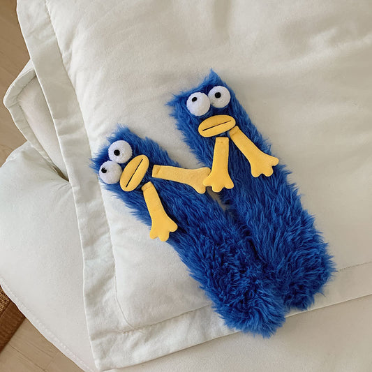 Seltsam aussehende Flauschsocken