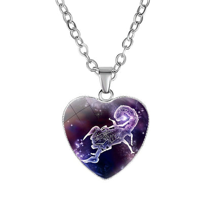 Zodiac Heart Pendant Necklace