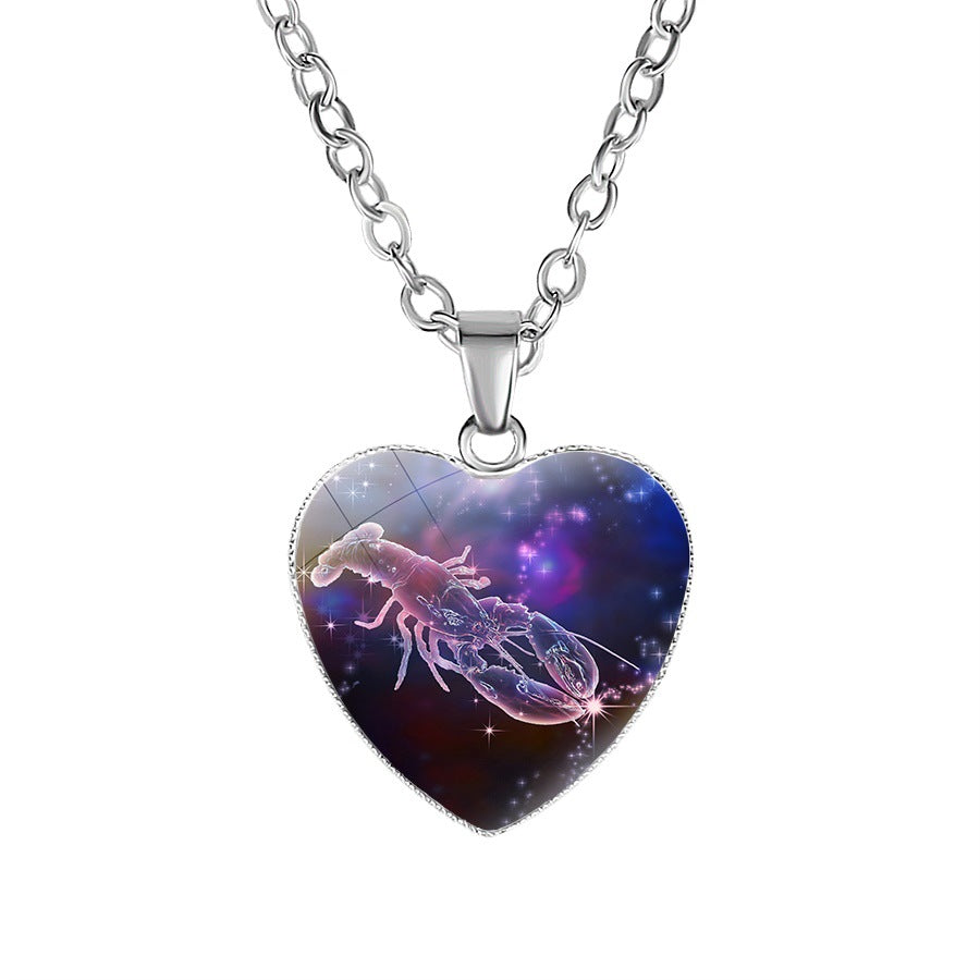 Zodiac Heart Pendant Necklace