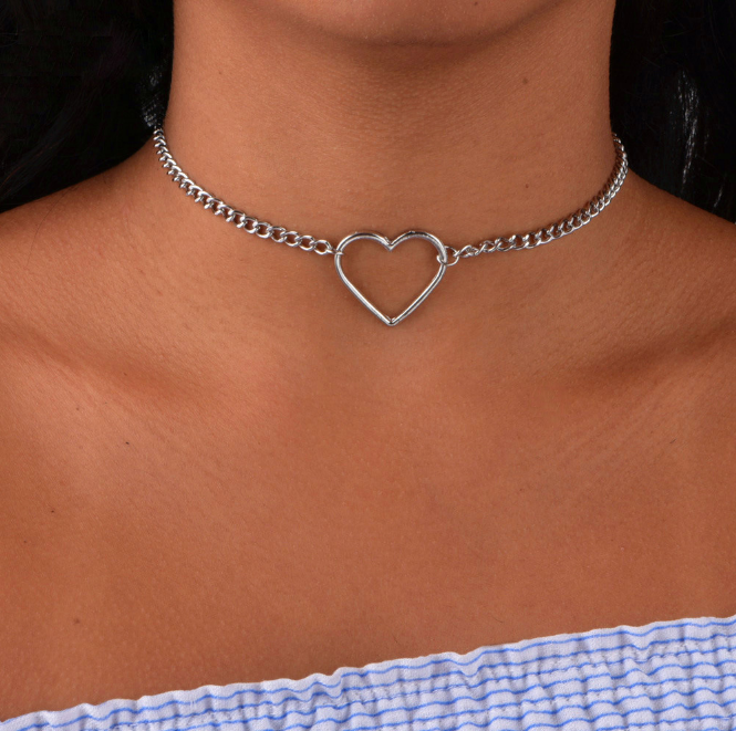 ♡ Hollow Heart Choker Necklace ♡