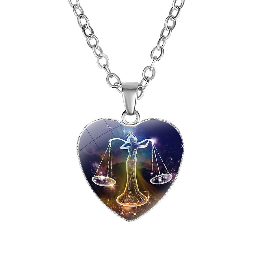 Zodiac Heart Pendant Necklace