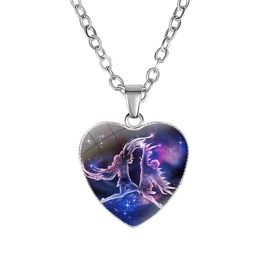 Zodiac Heart Pendant Necklace