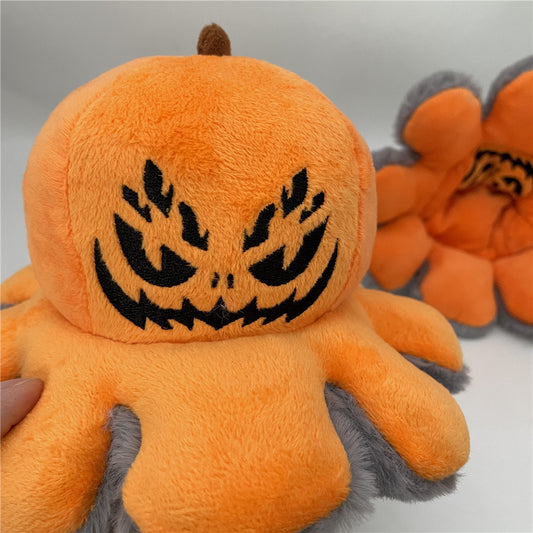 Halloween 2-1 Reversible Pumpkin + Octopus Plushie