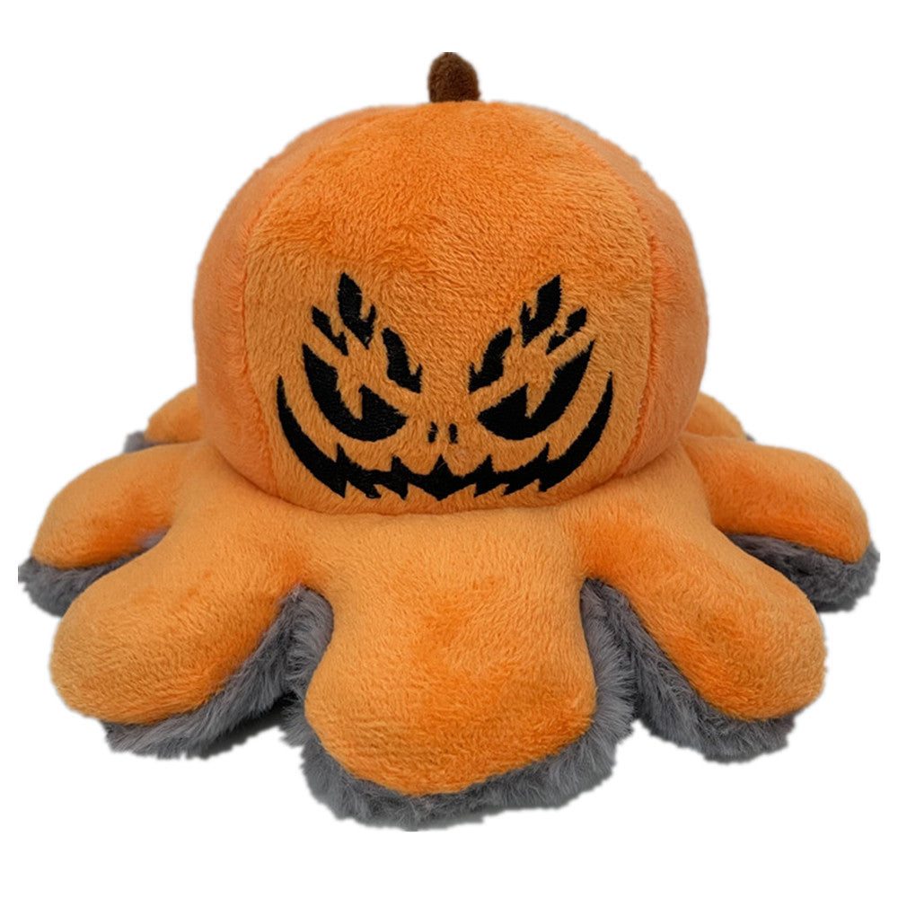 Peluche reversible de calabaza y pulpo para Halloween 2 en 1