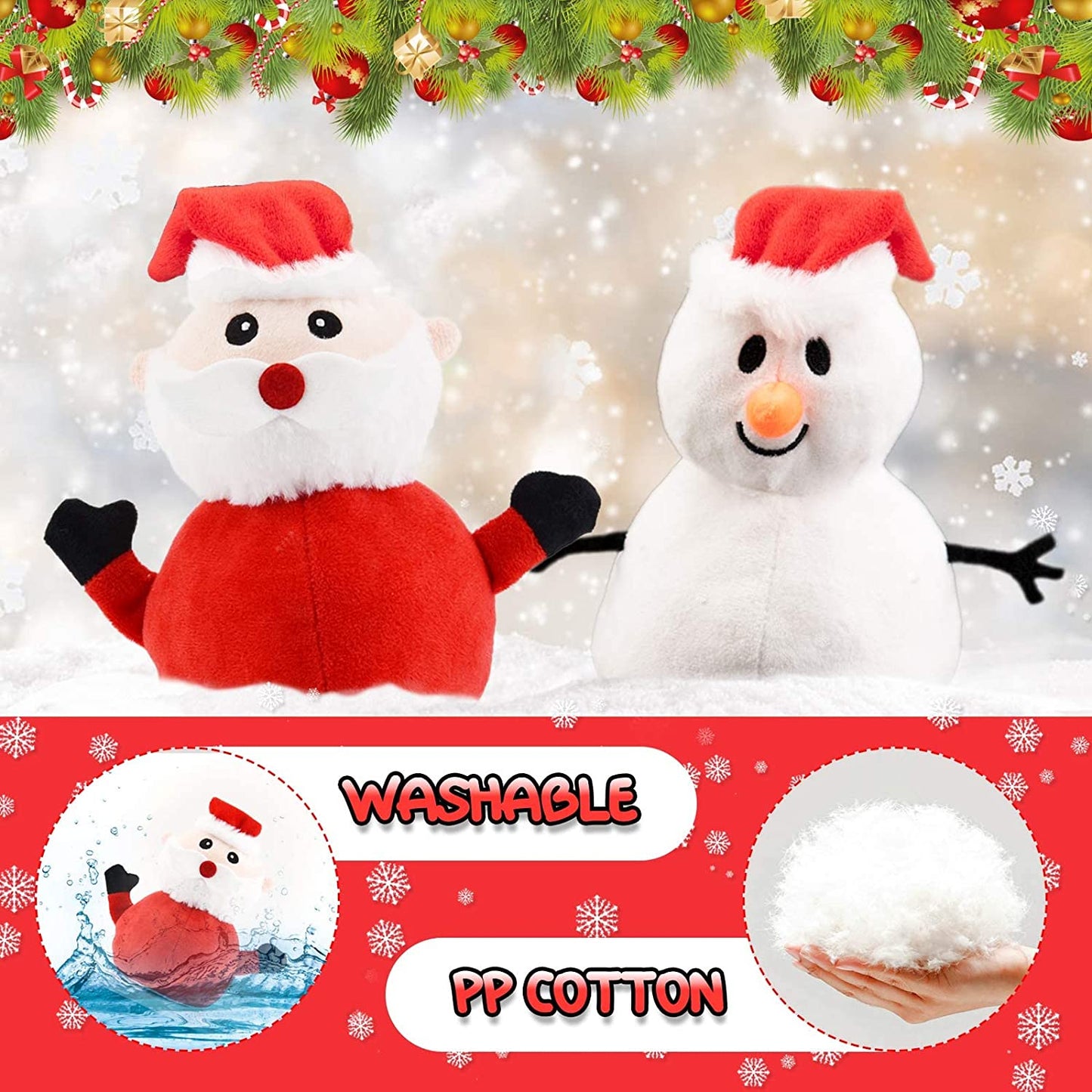 Reversible Santa Claus & Snowman Plushie