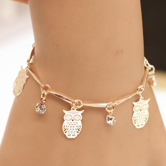 Golden Tassel Owl Bracelet