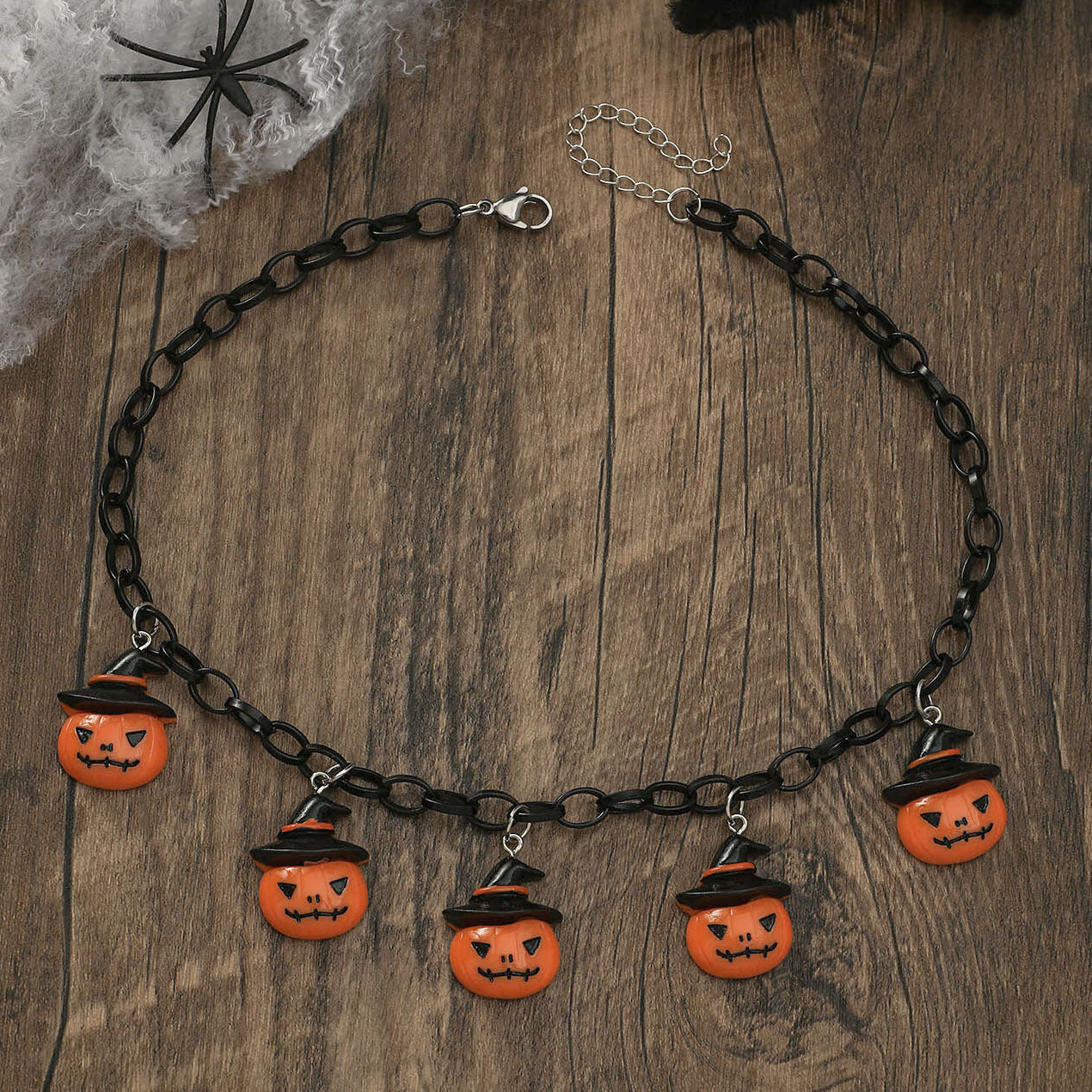 LED Big Pumpkin Light Up String Necklace | FlashingBlinkyLights