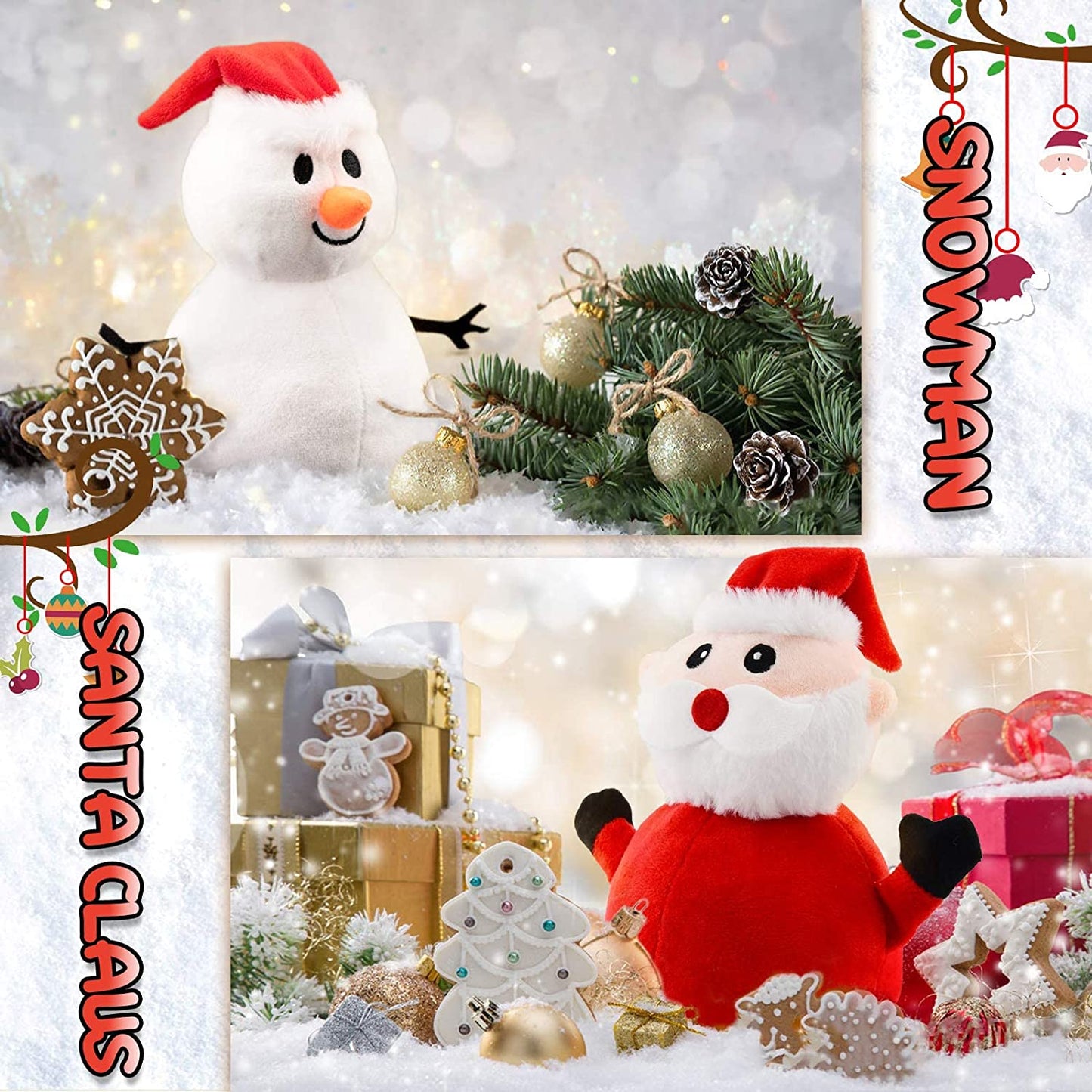 Reversible Santa Claus & Snowman Plushie